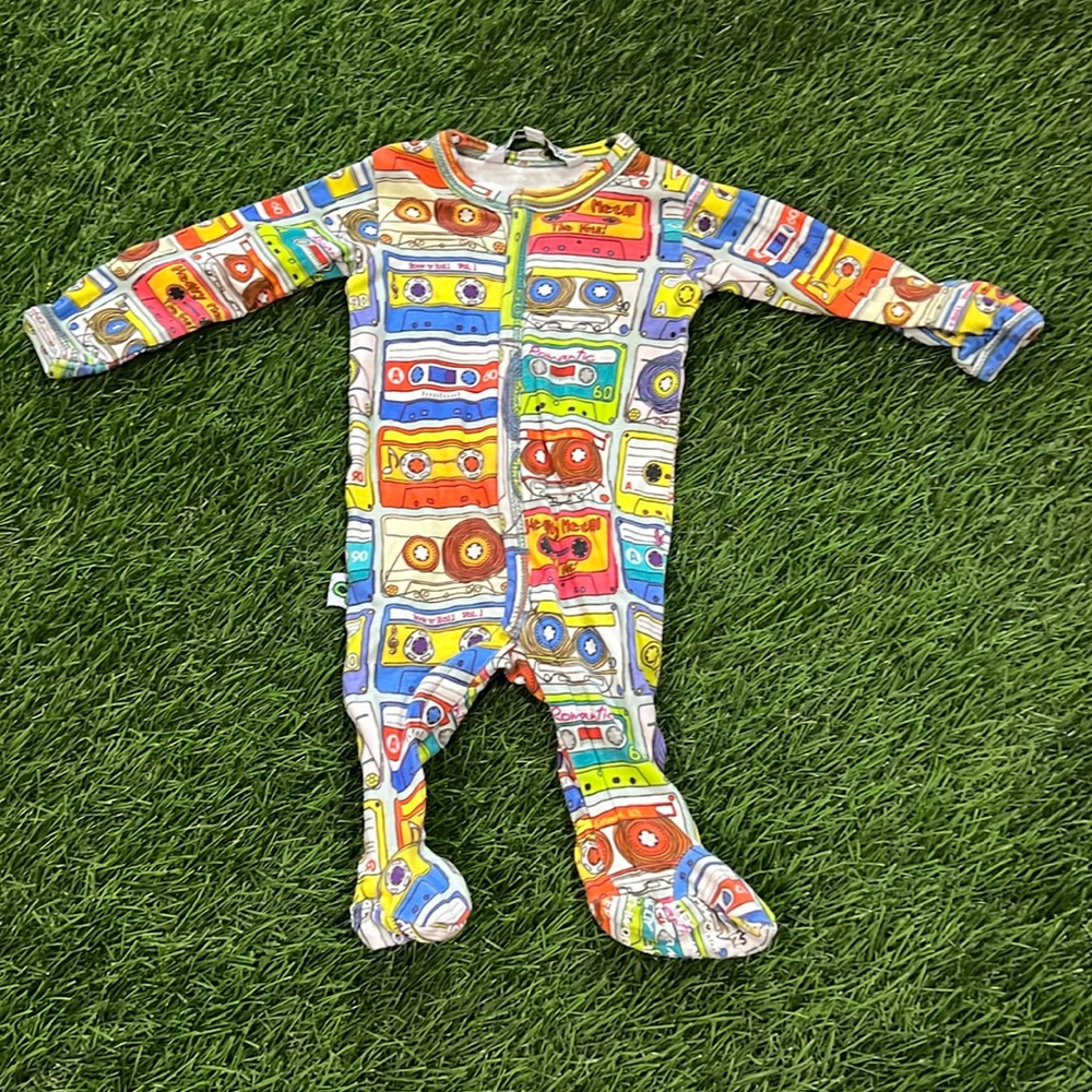 Infant Inchworm Alley Footie Pajamas- Cassette Tapes